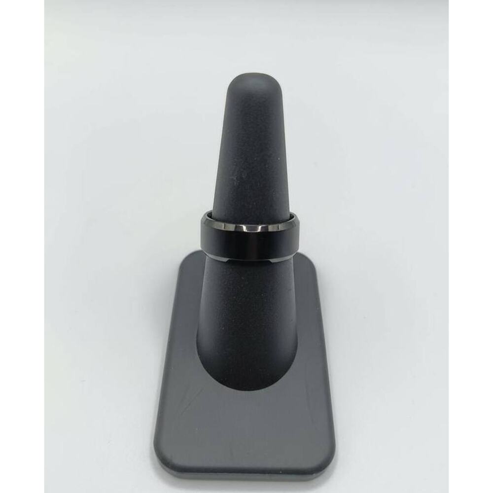 Black Matte Stainless Steel Ring Size 7 8mm Band Unisex Minimal